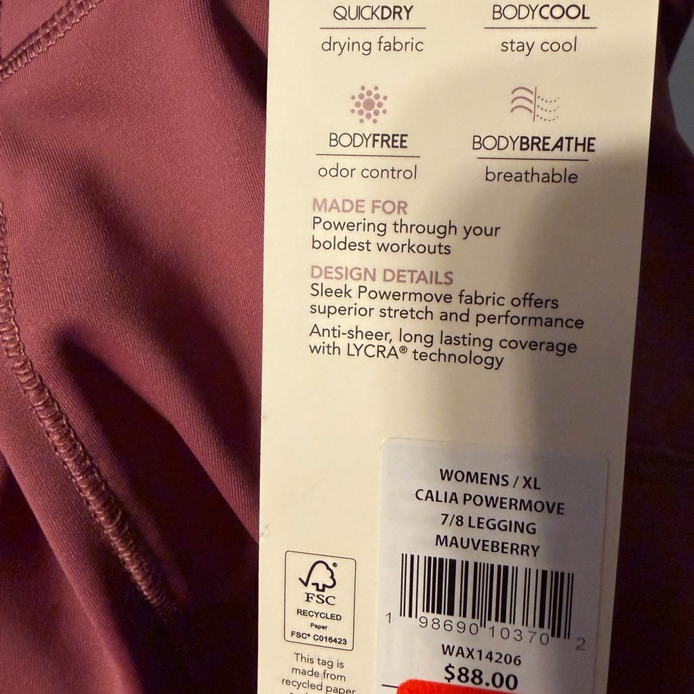 Calia PowerMove High-Rise Leggings – Women’s XL (New with Tags) - Picture 3 of 4